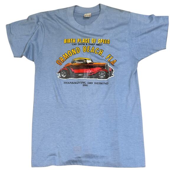 1982 Birthplace of Speed Car Show Swap Meet Single Stitch Screen Stars T-Shirt - Picture 1 of 3